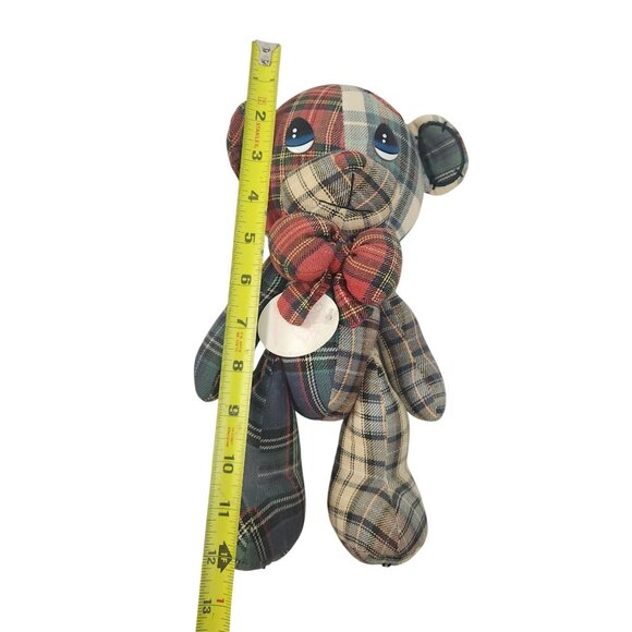 1996 Precious Moments Parker Plaid Jointed Patchwork Teddy Bear 1760 NWT - Picture 3 of 6